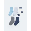 LCW baby Mavi Basic Erkek Bebek Soket Çorap 5li