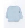 LCW baby Mavi Bisiklet Yaka Baskılı Erkek Bebek Sweatshirt ve Eşofman Alt 2li Takım