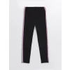 LCW Kids Siyah Beli Lastikli Basic Kız Çocuk Tayt