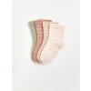 LCW baby Pembe Çizgili Kız Bebek Soket Çorap 4lü
