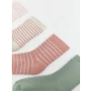 LCW baby Pembe Çizgili Kız Bebek Soket Çorap 4lü
