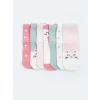LCW baby Pembe Baskılı Kız Bebek Soket Çorap 7li