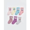 LCW baby Pembe Baskılı Kız Bebek Soket Çorap 7li