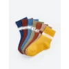 LCW baby Sarı Baskılı Erkek Bebek Soket Çorap 7li