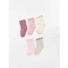 LCW baby Pembe Basic Kız Bebek Soket Çorap 5li