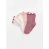 LCW baby Pembe Basic Kız Bebek Soket Çorap 5li