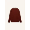 Defacto F0116AXBR311 Bordo Boxy Fit Rahat Kesim Polo Yaka Baskılı Sweatshirt