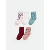 LCW baby Pembe Baskılı Kız Bebek Soket Çorap 5li