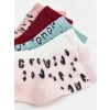 LCW baby Pembe Baskılı Kız Bebek Soket Çorap 5li