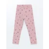 LCW Kids Pembe Beli Lastikli Baskılı Kız Bebek Tayt