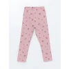 LCW Kids Pembe Beli Lastikli Baskılı Kız Bebek Tayt