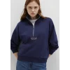 Mavi 1S10501-80729 Yarı Fermuarlı Sırt Baskılı Lacivert Sweatshirt