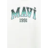 Mavi 6S10167-70057 Mavi Logo Kapüşonlu Ekru Sweatshirt
