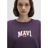 Mavi 1S10372-70635 Mavi Logo Baskılı Mor Sweatshirt