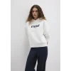Mavi 168334-81964 Mavi Logo Baskılı Kapüşonlu Ekru Sweatshirt