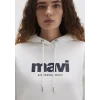 Mavi 168334-81964 Mavi Logo Baskılı Kapüşonlu Ekru Sweatshirt