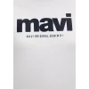 Mavi 168334-81964 Mavi Logo Baskılı Kapüşonlu Ekru Sweatshirt