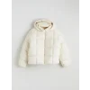 LCW Kids Ekru Kapüşonlu Kız Çocuk Şişme Mont