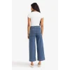 Defacto E9160AXNM28 Mavi Culotte Yüksek Bel Crop Fit Crop Jean Kar Yıkamalı Pantolon