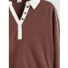 LCW Kids Bordo Polo Yaka Kız Çocuk Sweatshirt ve Eşofman Alt