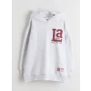 LCW Kids Gri Kapüşonlu Sırt Baskılı Kız Çocuk Sweatshirt