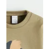 LCW baby Haki Baskılı Erkek Bebek Sweatshirt ve Eşofman Alt 2li