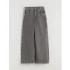 LCW Kids Gri Wideleg Kız Çocuk Jean Pantolon