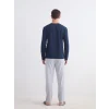 LC WAIKIKI Lacivert Baskılı Erkek Pijama Takımı