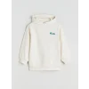 LCW Kids Ekru Kapüşonlu Kız Çocuk Sweatshirt