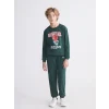 LCW Kids Yeşil Bisiklet Yaka Erkek Çocuk Sweatshirt