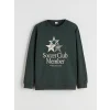 LCW Kids Yeşil Bisiklet Yaka Erkek Çocuk Sweatshirt