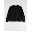 LCW Vision Siyah Bisiklet Yaka Oversize Kadın Sweatshirt
