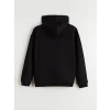 LCW Kids Siyah Kapüşonlu Baskılı Erkek Çocuk Sweatshirt