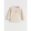 LCW baby Bej Baskılı Kız Bebek Sweatshirt ve Pantolon 2li