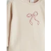 LCW baby Bej Baskılı Kız Bebek Sweatshirt ve Pantolon 2li