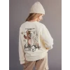 LCW Kids Ekru Sırt Baskılı Kız Çocuk Sweatshirt
