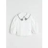 LCW Kids Ekru Bebe Yaka Kız Çocuk Gömlek
