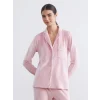 LCW DREAM Pembe Gömlek Yaka Kadife Kadın Pijama Takımı