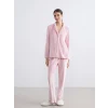 LCW DREAM Pembe Gömlek Yaka Kadife Kadın Pijama Takımı
