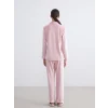 LCW DREAM Pembe Gömlek Yaka Kadife Kadın Pijama Takımı