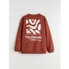 LCW Kids Turuncu Bisiklet Yaka Erkek Çocuk Kalın Sweatshirt
