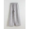 LCW Kids Gri Beli Lastikli Tüvit Kız Çocuk Pantolon