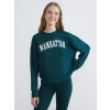 XSIDE Yeşil Manhattan Baskılı Kadın Sweatshirt