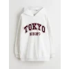 LCW Kids Gri Kapüşonlu Tokyo Baskılı Erkek Çocuk Sweatshirt