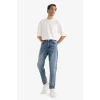 Defacto E8425AXNM28 Mavi 90s Slim Fit Dar Kalıp Yüksek Bel Dar Paça Jean Pantolon