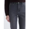 LCW Modest Gri Mom Fit Kadın Jean Pantolon