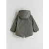 LCW Kids Haki Kapüşonlu Astarlı Erkek Çocuk Mont