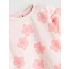 LCW baby Pembe Çiçek Baskılı Fırfırlı Kız Bebek Bluz ve Tayt 2li