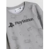 LCW Kids Gri Bisiklet Yaka PlayStation Baskılı Erkek Çocuk Pijama Takımı