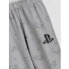 LCW Kids Gri Bisiklet Yaka PlayStation Baskılı Erkek Çocuk Pijama Takımı